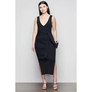 New Good American Belted Body Sexy Dress Sleeveless Black Size 4/ XL